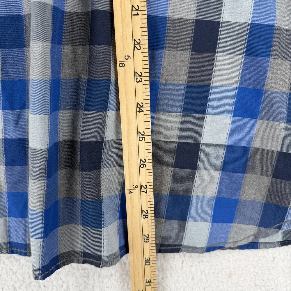 The North Face Shirt Mens Large Blue Plaid Long Sleeve Button‎ Front Casual